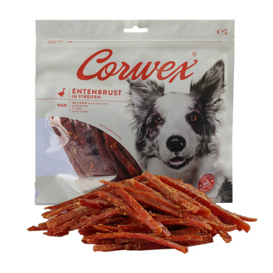 Corwex Hundesnack Entenbrust in Streifen - treats for dogs duck meat strips