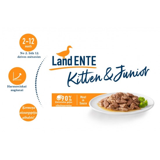 Happy Cat Meat in Sauce - Kitten & Junior Land-Ente