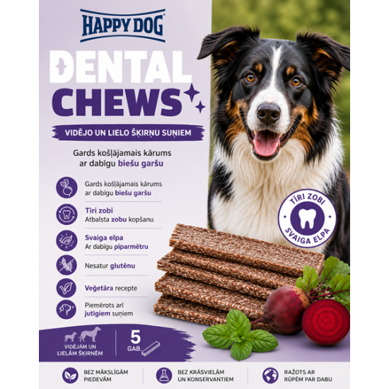 Happy Dog Dental Snacks - Dental Chews - kramtomi skanėstai šunims
