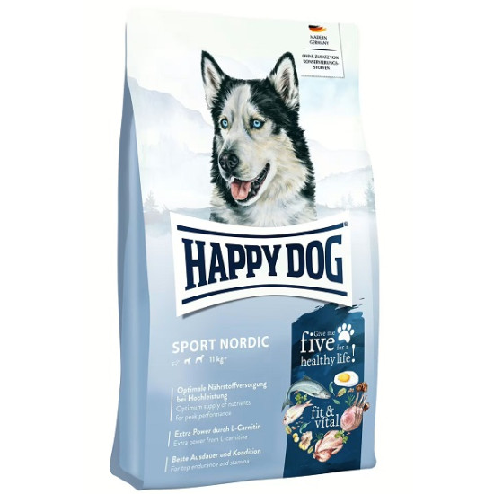 Happy Dog fit & vital - Sport Nordic - сухой корм для активных собак с мясом птицы, ягненком, рыбой, лососем