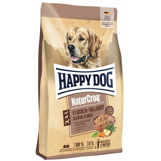 Happy Dog NaturCroq Flocken-Vollkost - dārzeņu pārslas suņiem ar gaļu