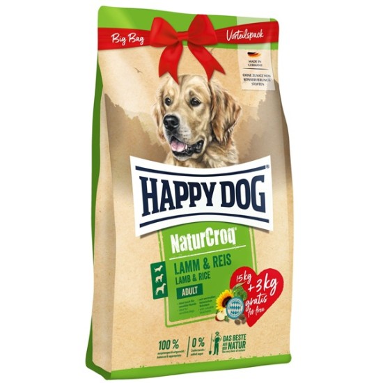 Happy Dog NaturCroq Lamm & Reis - sausas ėdalas šunims su ėriena ir ryžiais