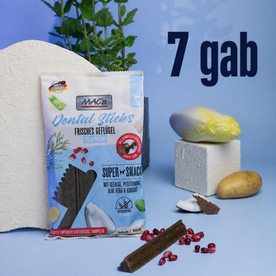MAC's Dog Dental Sticks Geflügel - kramtomi skanėstai šunims su paukštiena