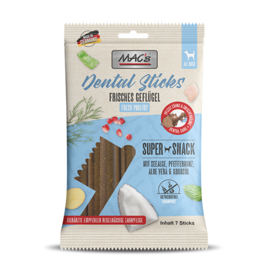 MAC's Dog Dental Sticks Geflügel - kramtomi skanėstai šunims su paukštiena