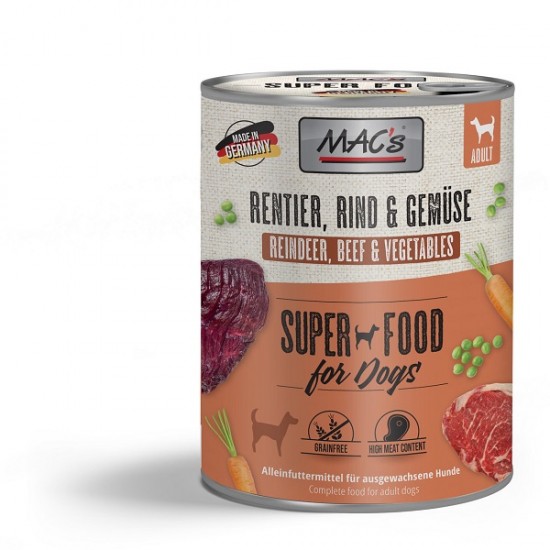 MAC's Dog Rentier, Rind & Gemüse - Šunų konservai su elniena, jautiena ir daržovėmis